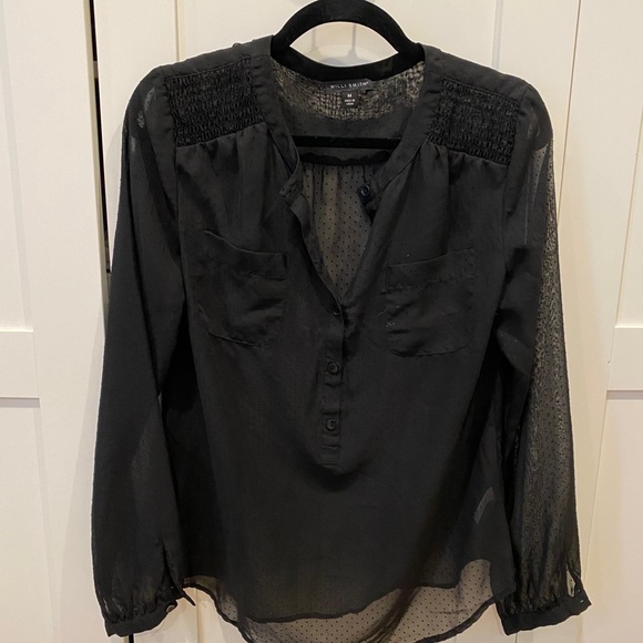 Sheer black tunic with polka dot detail - Picture 2 of 4